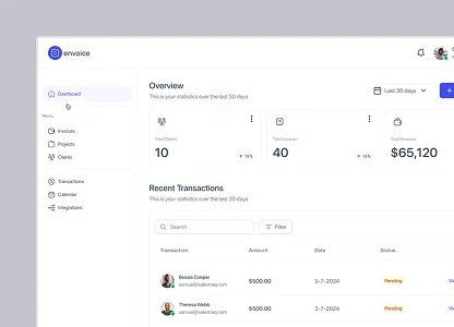 Envoice dashboard